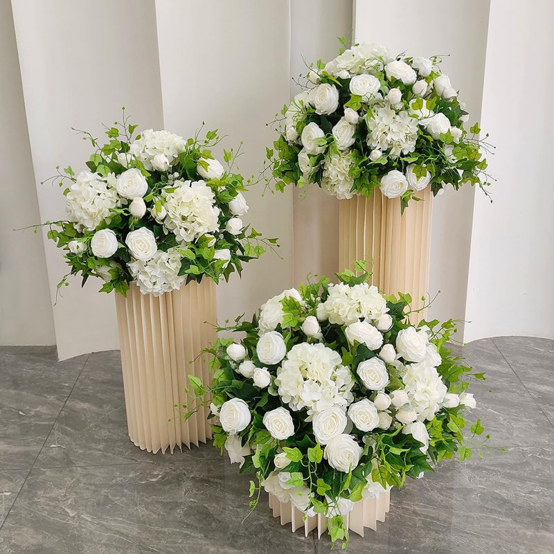 100 fleurs d'hortensia artificielles, têtes de fleurs artificielles en soie avec tiges