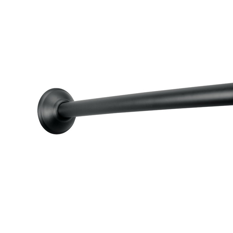 Adjustable Brushed Silver Curved Shower Curtain Rod