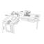 Bureau en bois massif en forme de L brun noyer avec 3 tiroirs-2103932466-2103932464