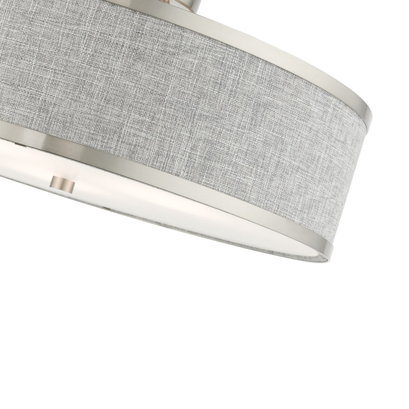 Plafonnier semi-encastré 3 lumières Berthine, H 8 po x l 18 po x P 18 po
