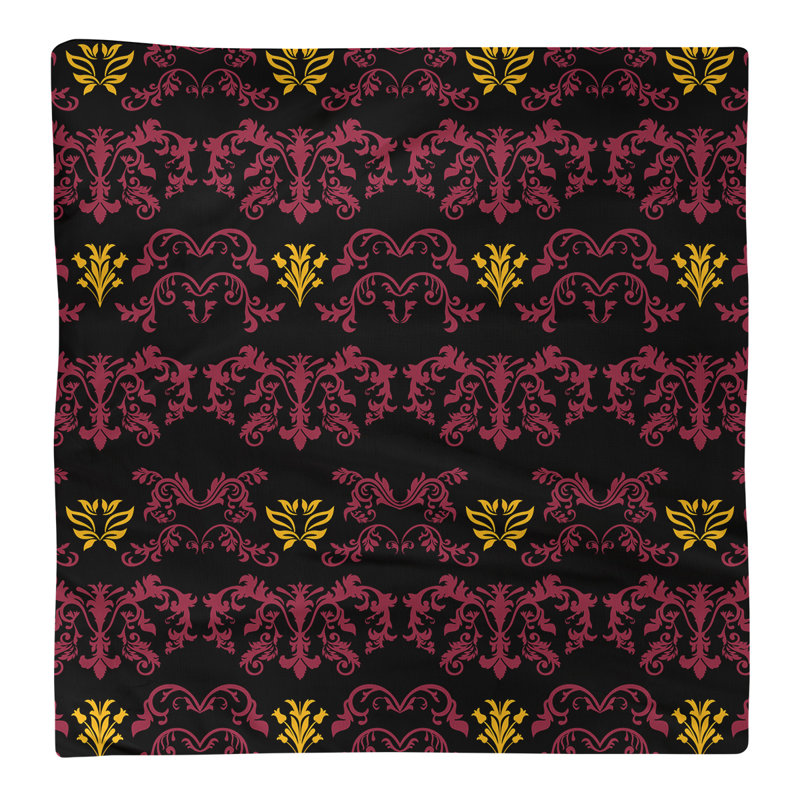 Serviette de football Arizona, Rouge / Noir / Jaune, polyester, l 22 po x L 22 po
