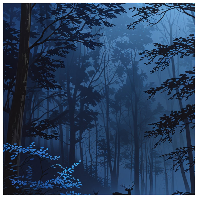 Deer In Dense Forest Blankets, 60in W x 80in H