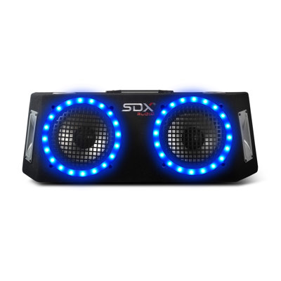 SDX Audio - 600W 8" 2-Way Full Range LED Speaker Box - Black