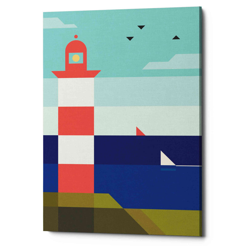 «Lighthouse» par Antony Squizzato, art mural sur toile, H 34 po x l 26 po x P 1,5 po
