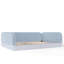 Lit plateforme double rembourré pour enfants, lit plateforme semi-fermé à profil bas avec garde-corps, bleu-151954810-151954566