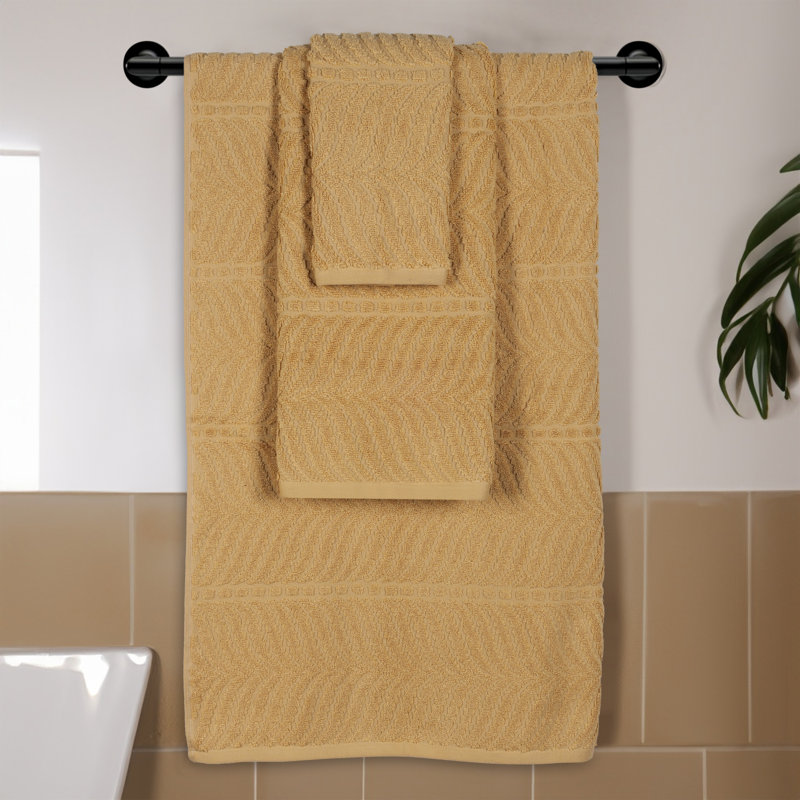 Ensemble de serviettes de bain en coton jacquard Flaxberry, Or
