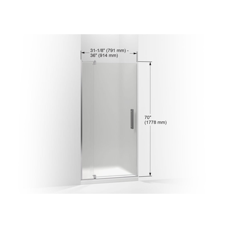 Revel Shower Door 70 In. X 31-1/8 - 36 In. With 5/16-In Thick Frosted Glass