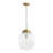 15.0'' 1-Light Dimmable Ribbed Glass Globe Pendant