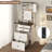 Make Up Vanity Desk With Mirror And Lights, White Vanity Table Set With Charger Station And Cabinet