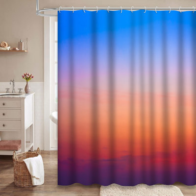 Rideau de douche coloré avec 12 crochets