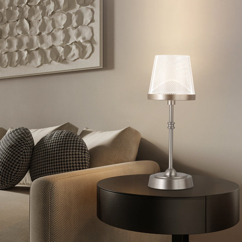 Adjustable Cordless Led Tabel Lamp With Dimmable Light & Rgb Colors, Silver