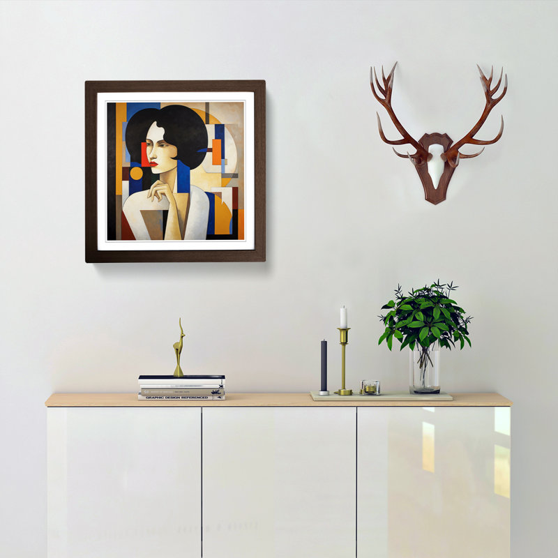 Single Picture Frame Print on Wood, Walnut Framed