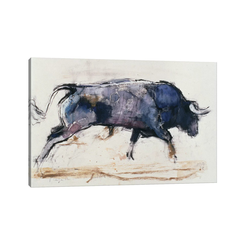 Charging Bull by Mark Adlington - Wrapped Canvas Print, 20.32 cm H x 30.48 cm W