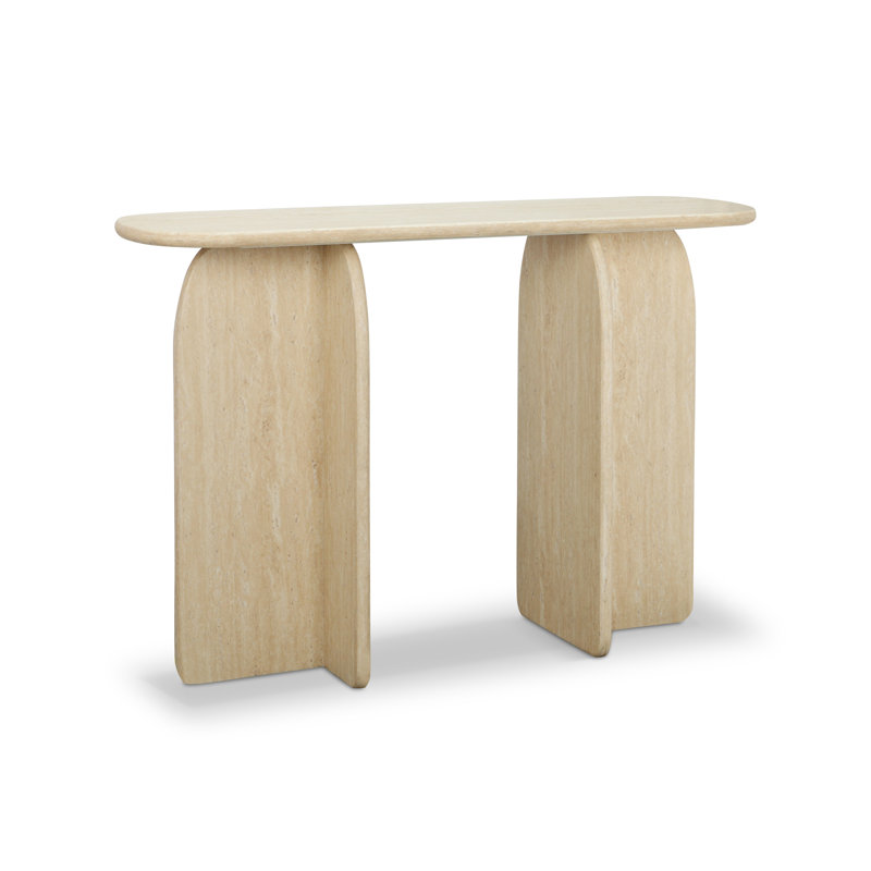 Faux Travertine Console Table