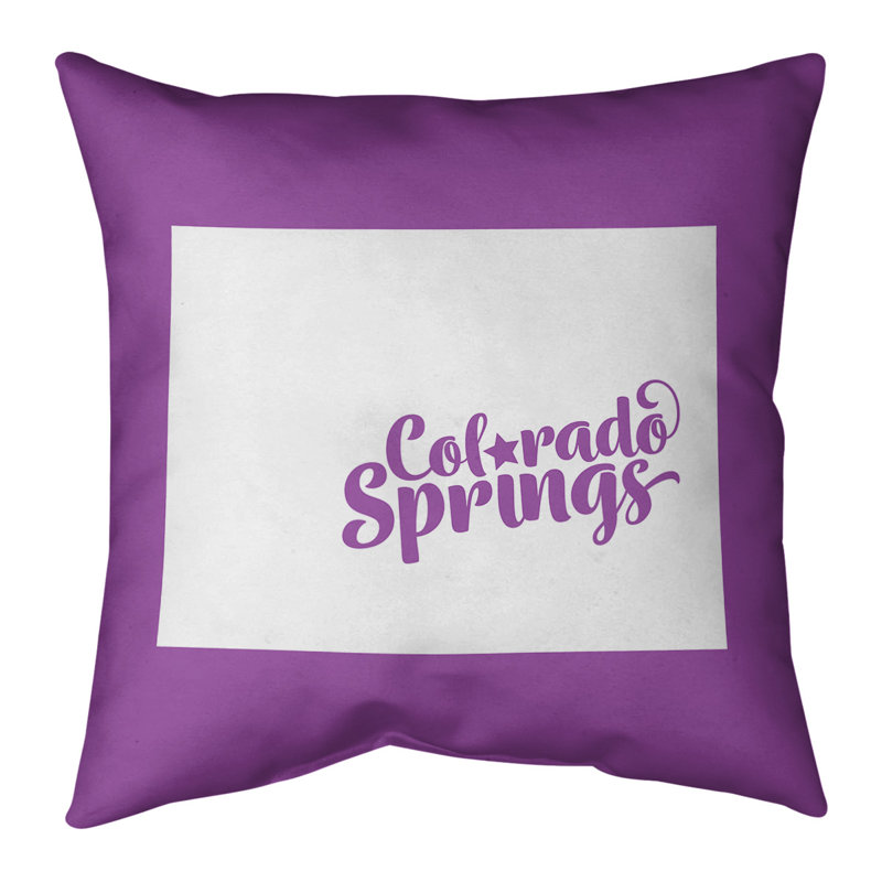 Coussin colorado springs, Violet, Faux lin, 26 po x 26 po