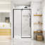 Porte de douche semi-sans cadre coulissante de 44 à 48 po de largeur x 76 po de hauteur avec fermeture en verre trempé de 6 mm