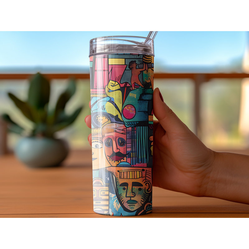 Choose Handmade Tumblers 591ml Vacuum Insulated Stainless Steel (18/8) Travel Tumbler with Straw