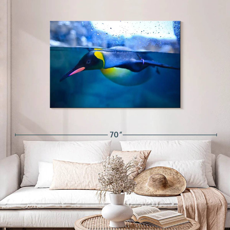 Brampt Penguin Swimming, 30" H x 45" W