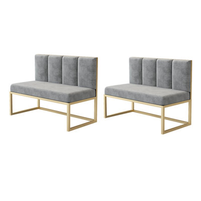 Simple Casual Restaurant Dessert Shop Cafe Benches Polyester Blend Upholstered Bench