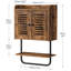 Pharmacie, armoire murale de salle de bain double avec barre à serviettes, tablette réglable, 2 crochets, armoire de rangement au-dessus de la toilette, pour chambre à coucher, cuisine, brun rustique