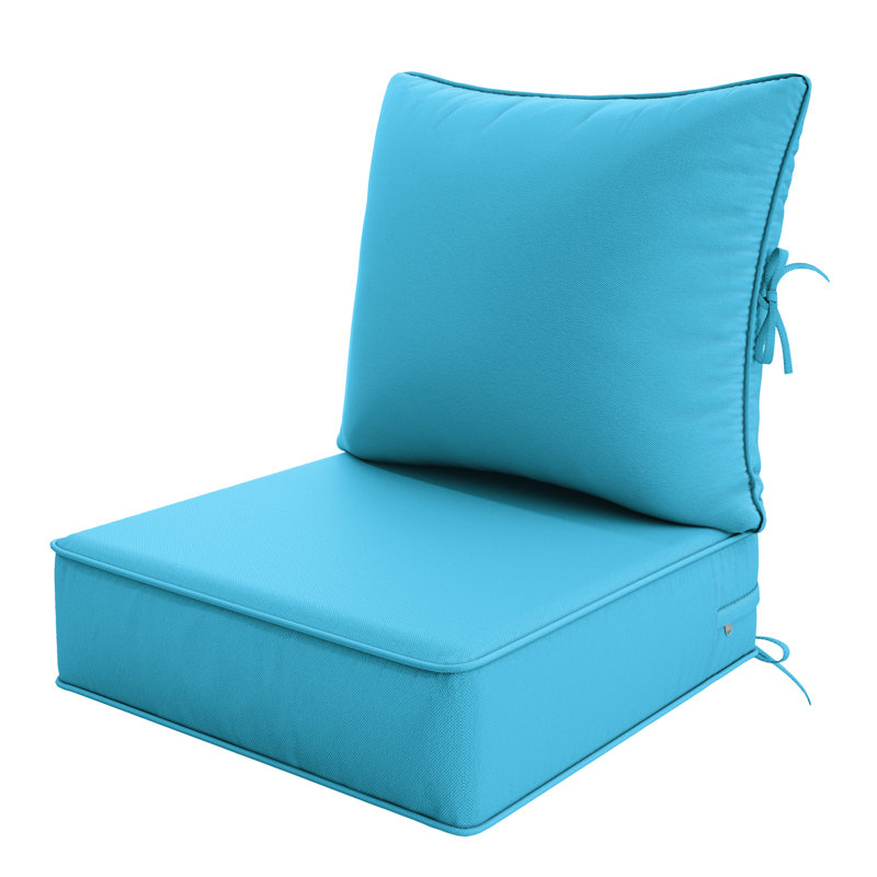 Coussin de siège / dossier d'extérieur de 6,5 po d'épaisseur, Bleu aqua