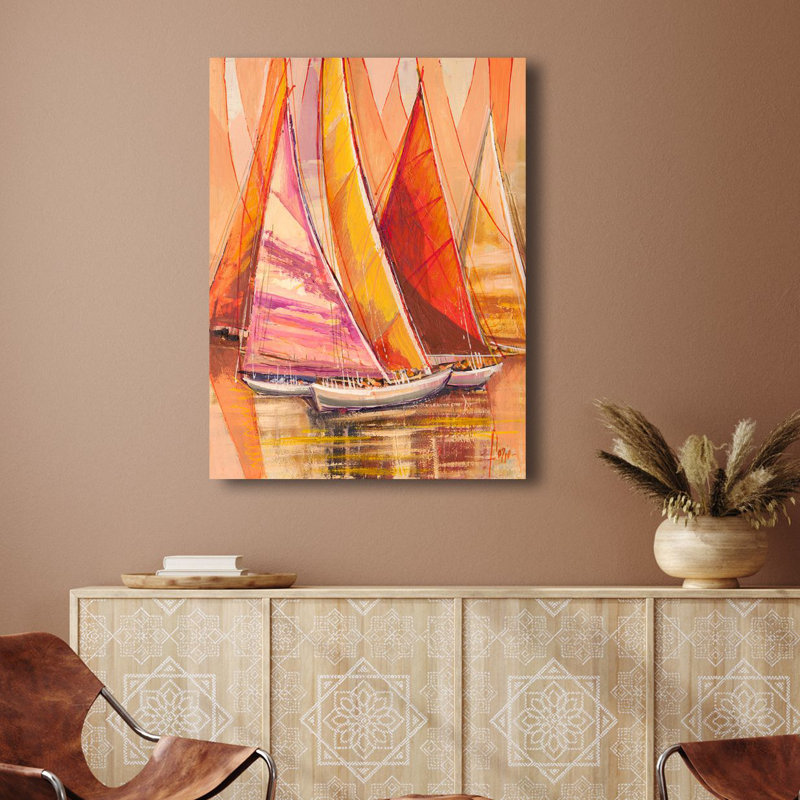Sails In The Sun by Luigi Florio - Wrapped Canvas Painting, 120cm H x 90cm W x 4cm D