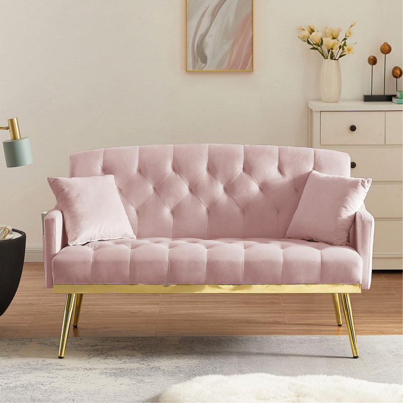 Canapé ROSE 2 SEATER, Velours rose