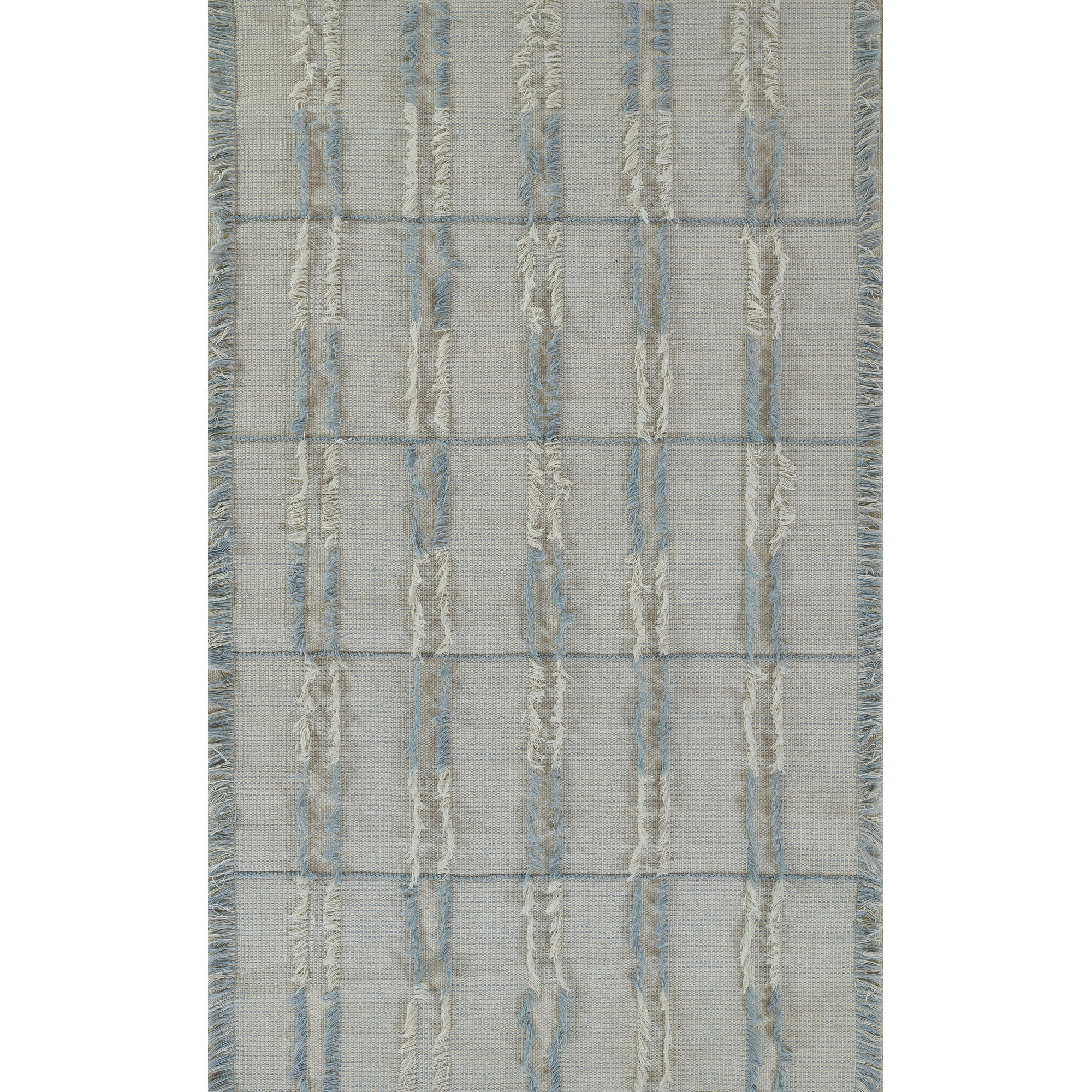 Cecilia Handmade Recycled P.E.T Blue/Ivory Indoor/Outdoor Rug, Rectangle 3'6" x 5'6"