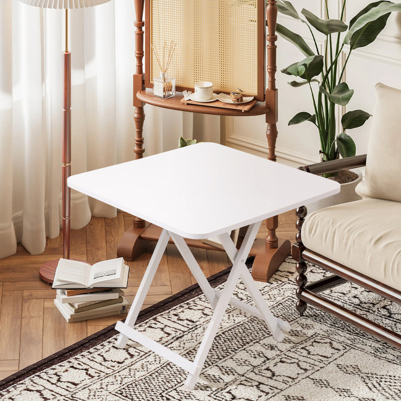 Foldable Square Dining Table, White