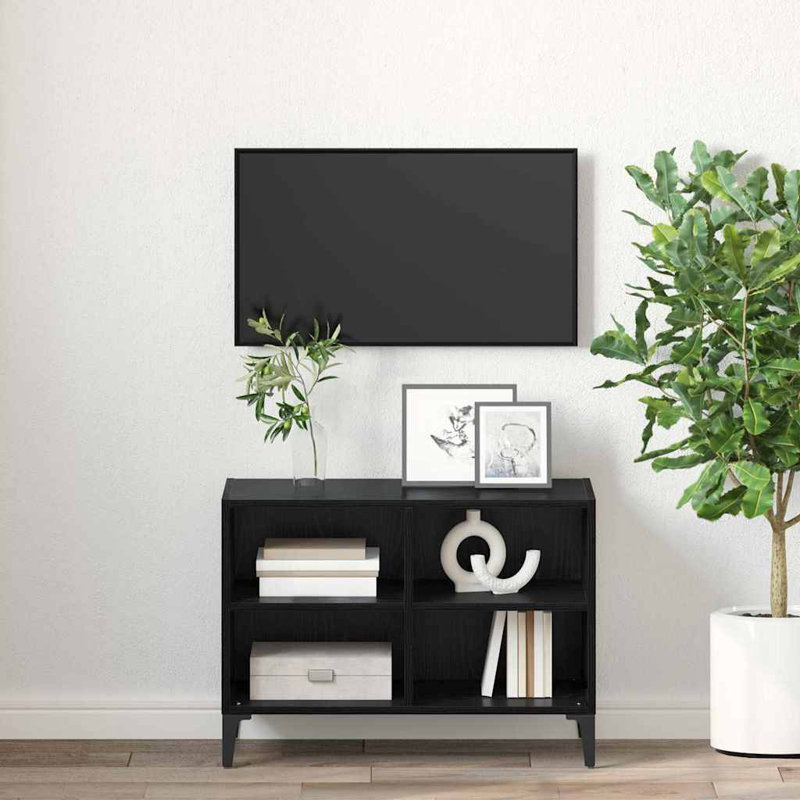TV Cabinet 69.5 X 30 X 50 Cm Engineered Wood, Black