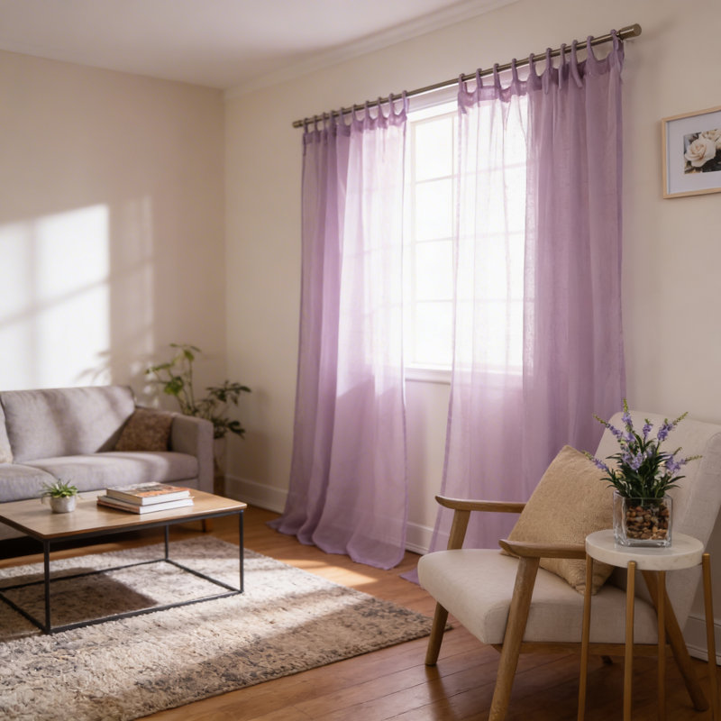 Rideau à nouettes Jaylene, Orchidée, 52 po x 96 po