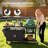 Outdoor Grill Cart For Big Green Egg With Storage Box And Trash Rack