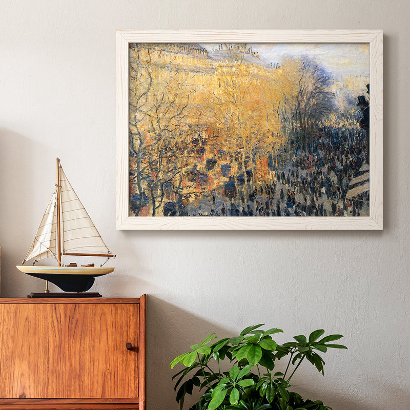 Boulevard des Capucines, 1883 02 - Toile tendue avec châssis rustique, 836MONET, Blanc, H 26 po x l 38 po