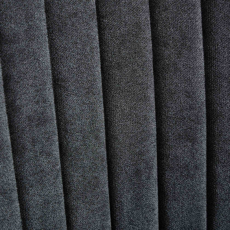 Chaises de salle à manger en rayonne de lin avec dossier haut et pieds courbés en bois massif, Noir