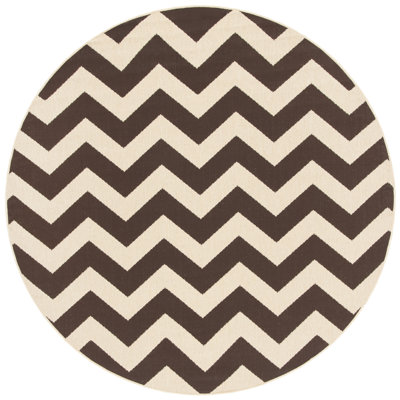 Arneshia Chevron Dark Brown Indoor / Outdoor Area Rug