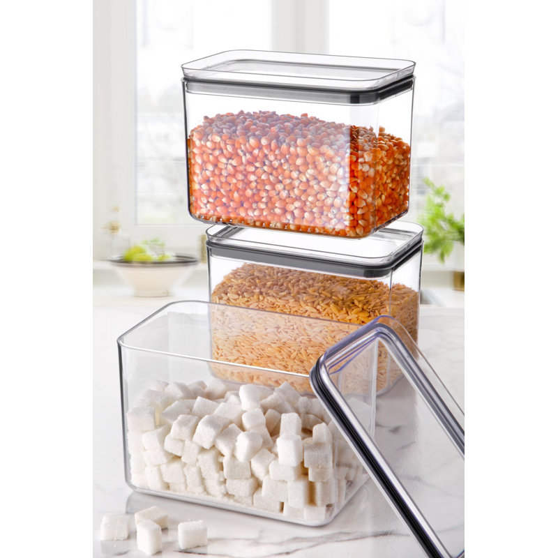Durable Storage Box Set (3 Pieces), BPA-Free, Transparent Plastic, 6.5 x 4.1 x 4.7 inches | 59.2 fl oz Capacity Each | Ideal for Organizing Home & Office, Lightweight & Versatile Design