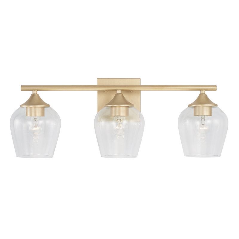 3 - Light Dimmable Vanity Light, Soft Gold