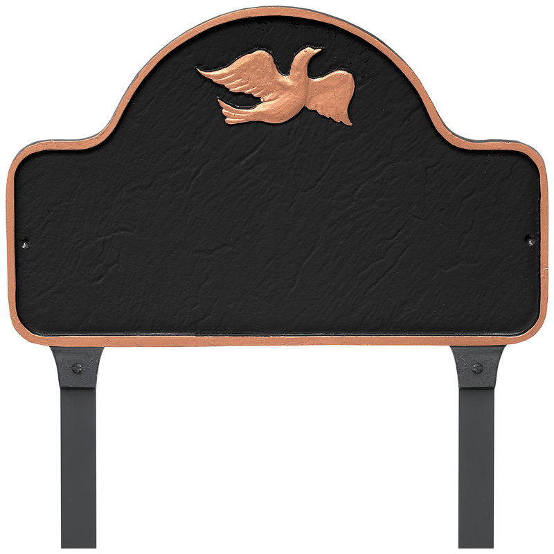 Plaque d'adresse avec colonnettes Dove Arch, Noir / Cuivre, Oui