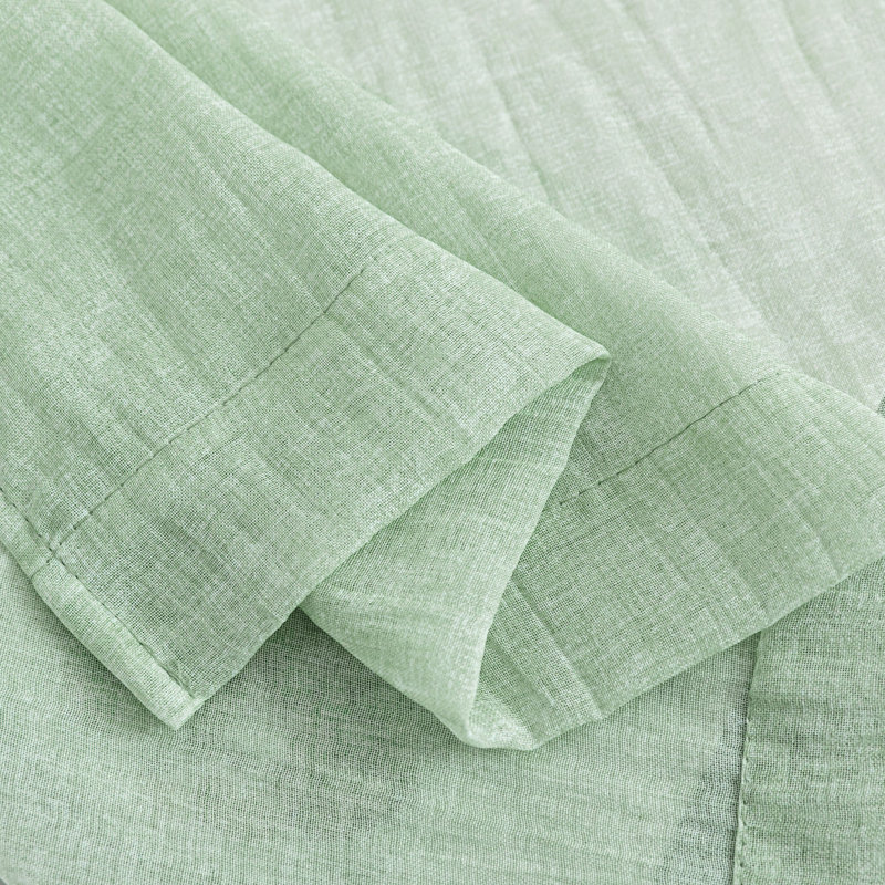 Crinkle Rod Pocket Sheer Curtain Pair, Glacier, 50" W x 96" L
