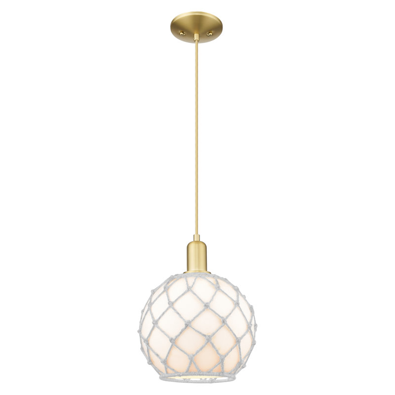 Arcadia - Ametra - Mini-luminaire suspendu à cordon 1 lumière 10 po, H 12,83 po x l 10 po x P 10 po, Or satiné