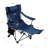 Portable Dark Blue Folding Camping Chair, Adjustable Reclining With Three Levels, Side Pockets, Cup Holder, Carry Bag, Comfortable Seating For Hiking And Barbecues