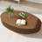44.4" Solid Wood Oval Coffee Table with Fluted Design  -1869326391