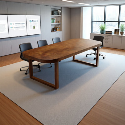 Rectangular solid wood handmade conference table, business seminar table by Latitude Run