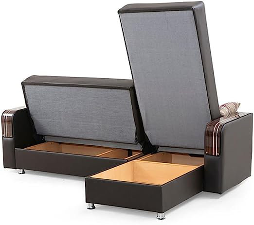 Canapé modulaire réversible Chelita , Brun