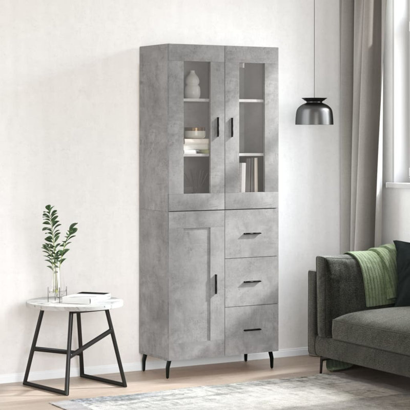 Ridgehaven 69.5cm Wide Highboard, Concrete Grey