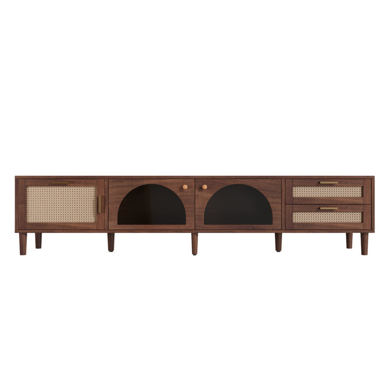 Meuble télé 86,6 po Mid-Century Rattan