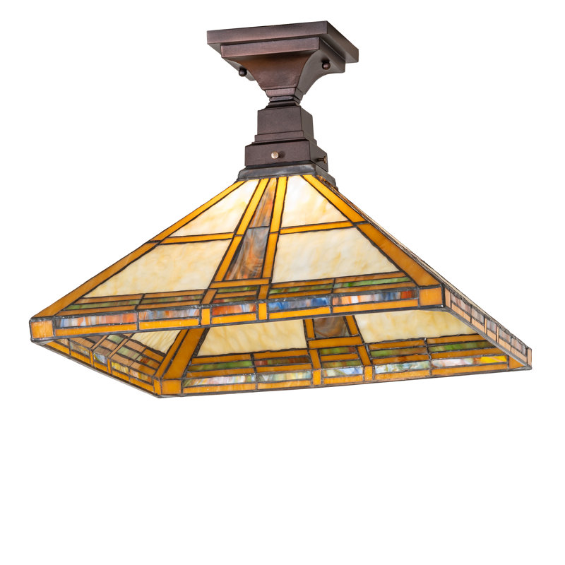 17" Square Prairie Straw Flushmount