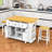 Cheryllynne 3-Piece Kitchen Island Set with Built-in Charging Station, Expandable Countertop and Two Bar Stools-1158647970