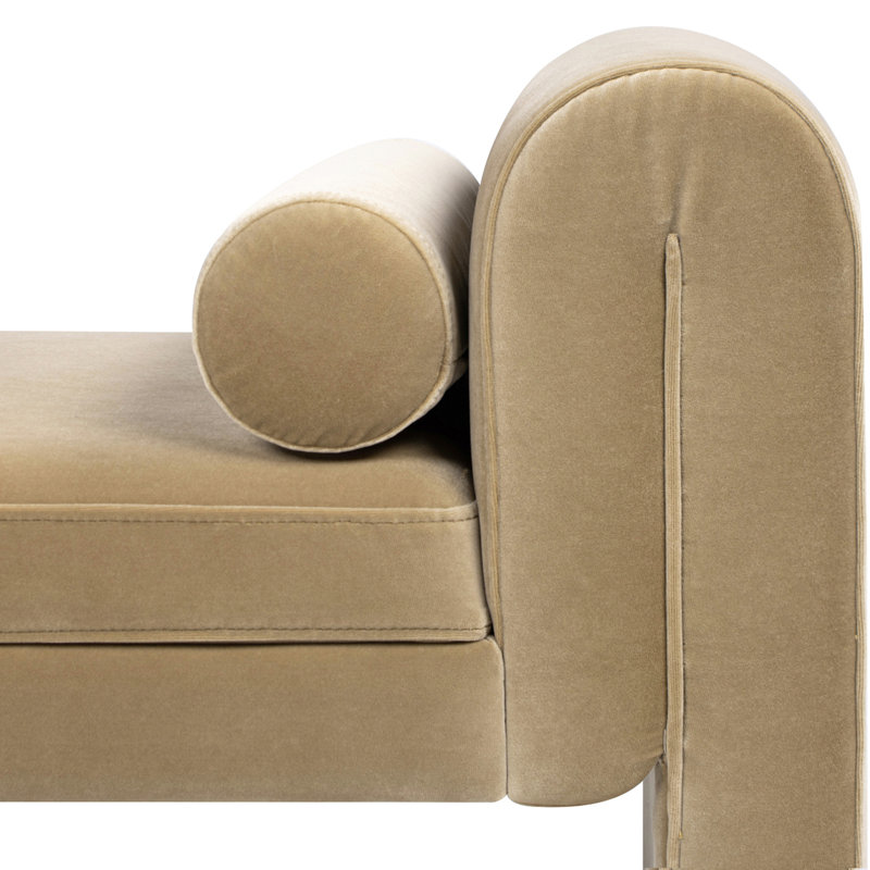 Banc rembourré en velours Jaquane