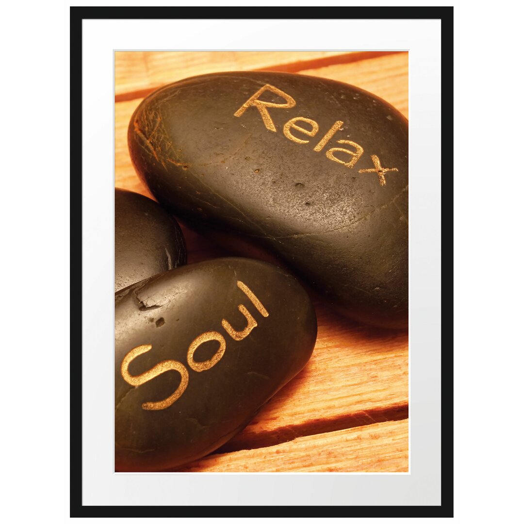 Gerahmtes Poster Wellness Body Soul Relax